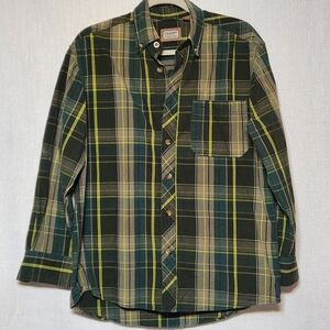 Schmidt Workwear Green Plaid Long Sleeve Button Down Medium